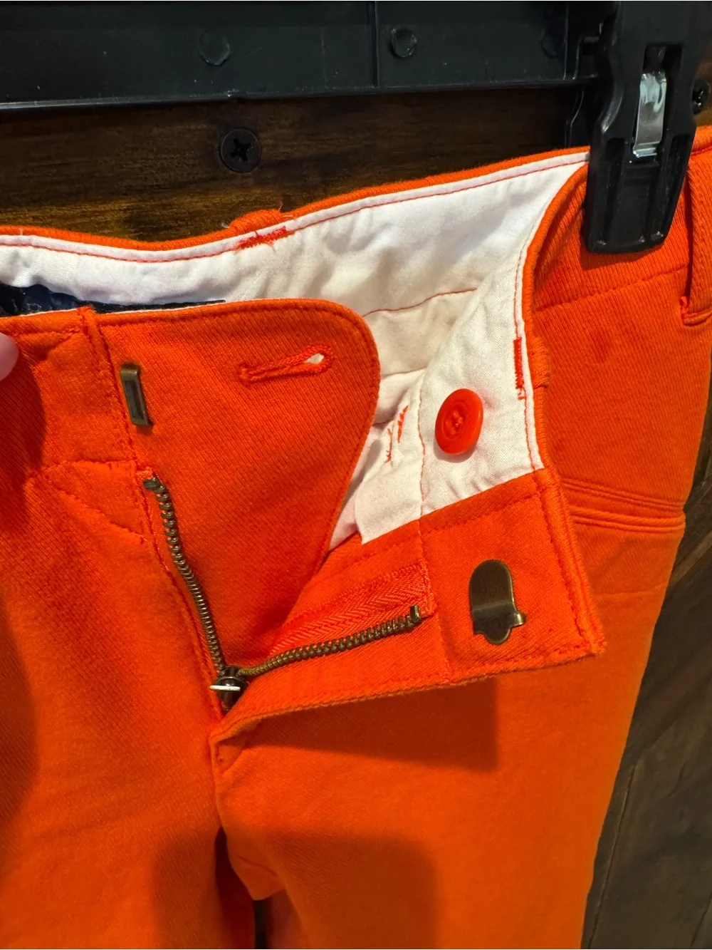 Ralph Lauren Orange Kids Breeches with Tan Knee Patches